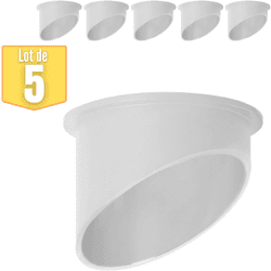 Conjunto de 5 soportes de paquetes redondos bisels GU10 35W White BRAYTRON