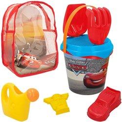 Cars set cubo playa c/accesorios y mochila transporte