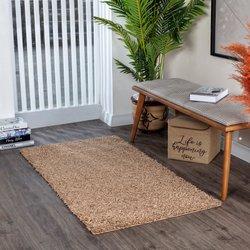 Surya alfombra shaggy moderna beige oscuro 80x150