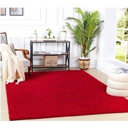 Surya alfombra shaggy moderna rojo 160x220