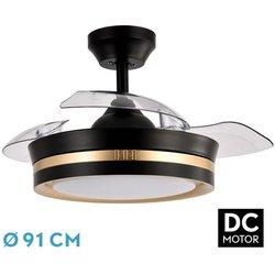 FABRILAMP Ventilador DC Viper Negro/Oro 48W 3 Aspas