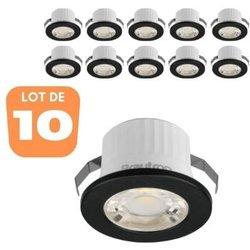 Lote de 10 mini focos led redondos negros 3w 3000k ip54