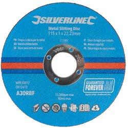 Silverline - discos para corte de metal, 10 pzas 115 x 1 x 22,23 mm