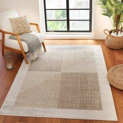 Surya alfombra escandinava bohemia beige/blanco 120x170