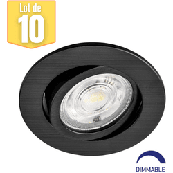 Conjunto de 10 puntos LED 3N1 redondo negro 7W IP20 DIMMABLE BRAYTRON