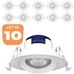 Lote de 10 focos led empotrables redondos blancos 5w ip20 3000k