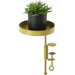 Soporte redondo para plantas, regulable en altura oro 20,9 x 14 cm