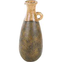 Terracota Jarrón decorativo 50 Verde Dorado BELIANI Maroneja