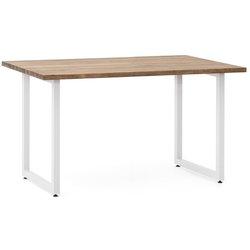 Mesa icub strong eco 120x80x75cm blanco en madera maciza de pino acabado vintage estilo industrial box furniture