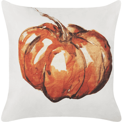 Beliani cojín de terciopelo beige/naranja 45 x 45 cm curbita