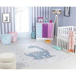 Surya Alfombra para niños lavable dinosaurio beige/gris 120x170