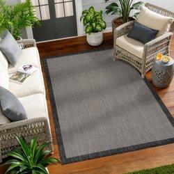 Surya alfombra exterior/interior gris/marfil 160x213