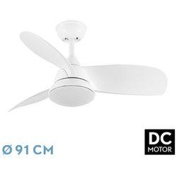 Ventilador DC ATOMO blanco led memoria color mando distancia FABRILAMP