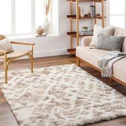 Surya alfombra shaggy escandinava blanco/beige 160x220