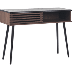 Beliani consola madera oscura/negro 110 x 40 cm perth