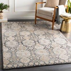 Surya alfombra vintage oriental negro/beige 130x170