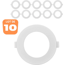 Lote de 10 lamas led redondas ultrafinas 6w 3000k ø128mm ip40