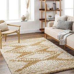 Surya alfombra shaggy bohemia blanco/ocre 160x220