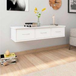 Estante De Pared Con 3 Cajones Blanco 18,5X88x26 Cm