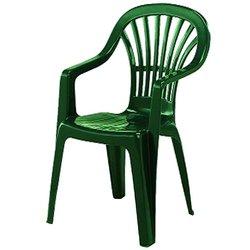 Silla resina monoblock respaldo alto verde zena