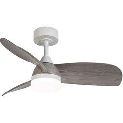 Ventilador DC MOLINE L blanco/ceniza led Dimable 3 temperaturas control remoto AKUNADECOR