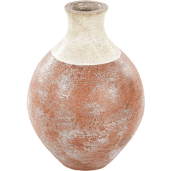 Terracota Jarrón decorativo 37 Marrón Blanco BELIANI Bursa