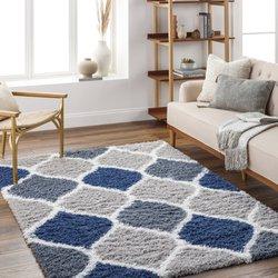 Surya alfombra shaggy oriental azul/gris 160x220