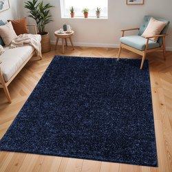 Surya alfombra shaggy moderna azul oscuro 160x213