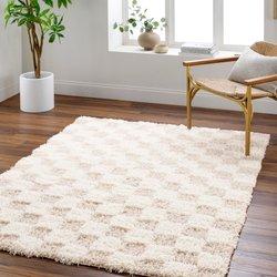 Surya alfombra shaggy moderna marfil/beige claro 160x220