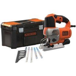 Sierra de calar pendular con cable 650 vatios - black+decker - 5 accesorios + caja de herramientas - bes610ka5-qs