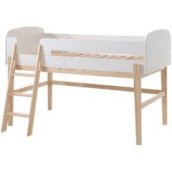 Cama de media altura 90x200 con somier vipack kiddy - blanco