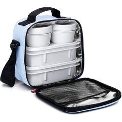 Tatay urban food casual - bolsa térmica porta alimentos 3l con recipientes. azul pastel