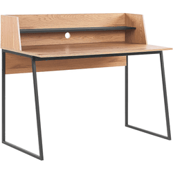 Beliani escritorio madera clara/negro 120 x 59 cm gorus