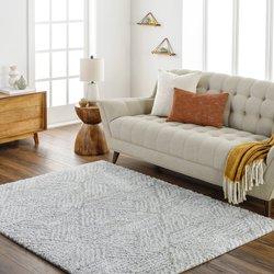 Surya alfombra shaggy moderna blanco/gris 160x213