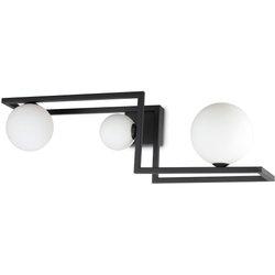 Ideal lux angolo plafón globe 3 luces negro