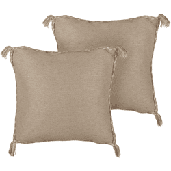 Beliani conjunto de 2 cojines de yute beige 45 x 45 cm erigeron