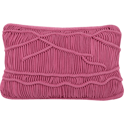 Beliani cojín decorativo rosa macramé 30x50 cm kiris