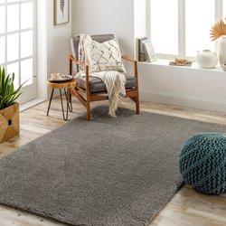 Surya alfombra shaggy moderna gris oscuro 200x275