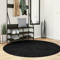 Shaggy PAMPLONA Alfombra Long Shaggy Modern Black Ø 160 cm