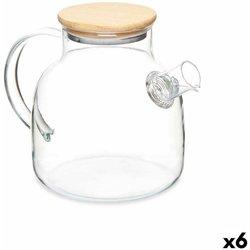 Jarra Con Filtro Para Infusiones Transparente Bambú Vidrio De Borosilicato 1,2 L (6 Unidades)