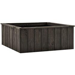 Cama de jardín levantada Pino macizo gris oscuro 74x77x30cm