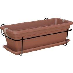 Kit balcón jardinera 50 cm terracota 50 x 19,5 x alto 16,3 cm - 1,1 l