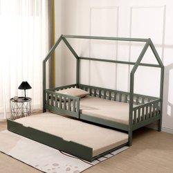 Cama Cabaña Nido Verde190x90cm Para Niños Marceau