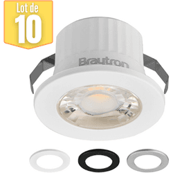 Lote de 10 mini focos led redondos 3 colores 3w 3000k ip54