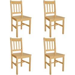 4 PC sillas de comedor de madera de pino