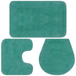 3 piezas turquesa tela baño Mat Sets