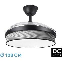 Fabrilamp - ventilador dc moda 72W negro/surco gris 108D