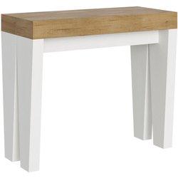 Consola extensible 90x40/196 cm spimbo mix small tapa roble natural - patas fresno blanco