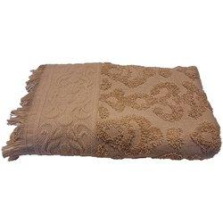 Toalla jacquard con flecos 30 x 50 cm - beige