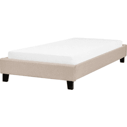 Beliani Cama individual en tejido beige 90x200